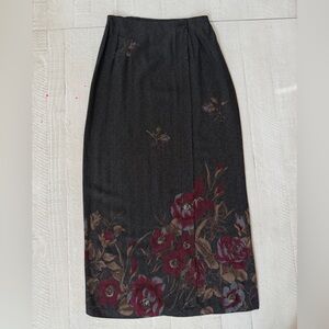 Vintage Tailor B. Moss Old Money Preppy Y2K Long Wrap Floral Skirt size 6